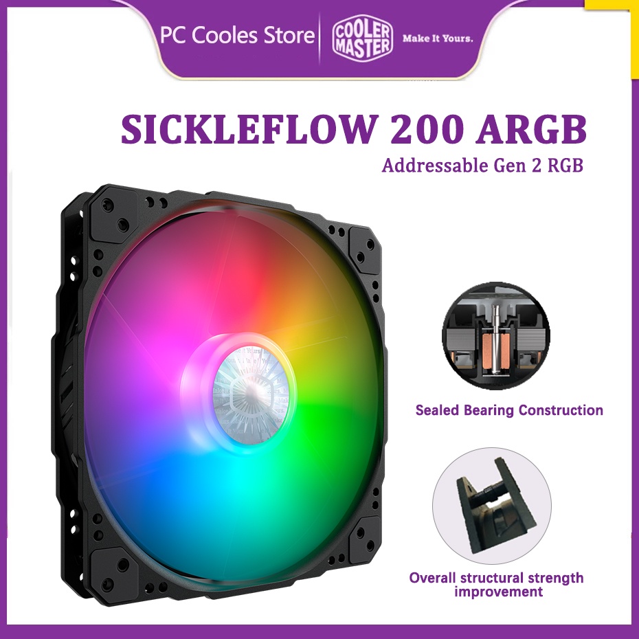 Cooler Master SickleFlow 200 ARGB Computer Case Cooling Fan Addressable