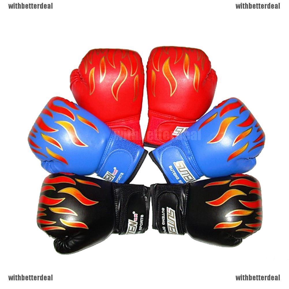 Children Kids FIRE Boxing Gloves Sparring Punching Fight | Shopee ...