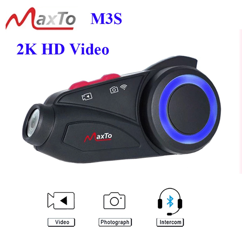 Maxto M3S Motorcycle Bluetooth Helmet Headset Waterproof 2K Sony Lens WiFi 1440P Video