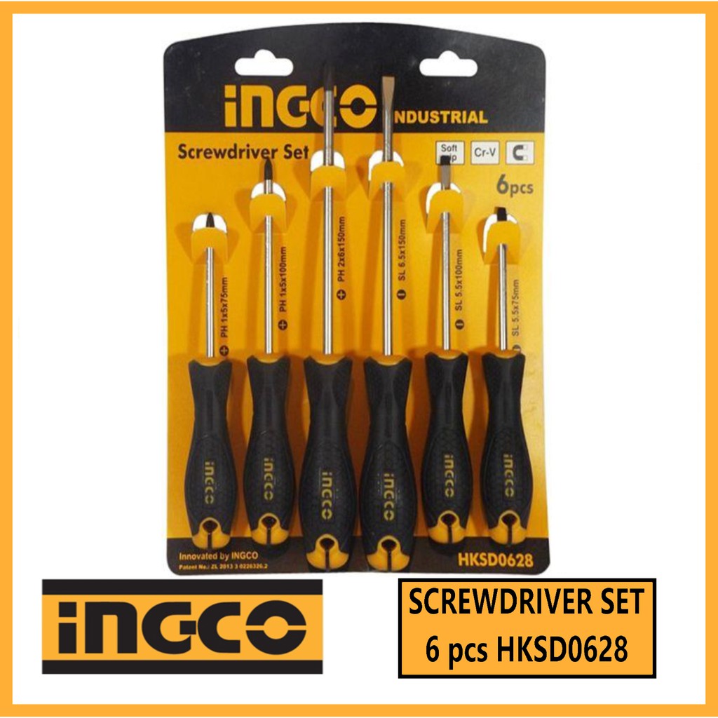 Ingco Screwdriver Set 6 pcs HKSD0628 Original Authentic Shopee