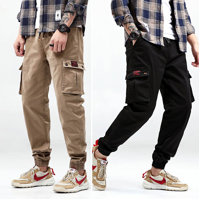 mens cargo pants with drawstring ankle
