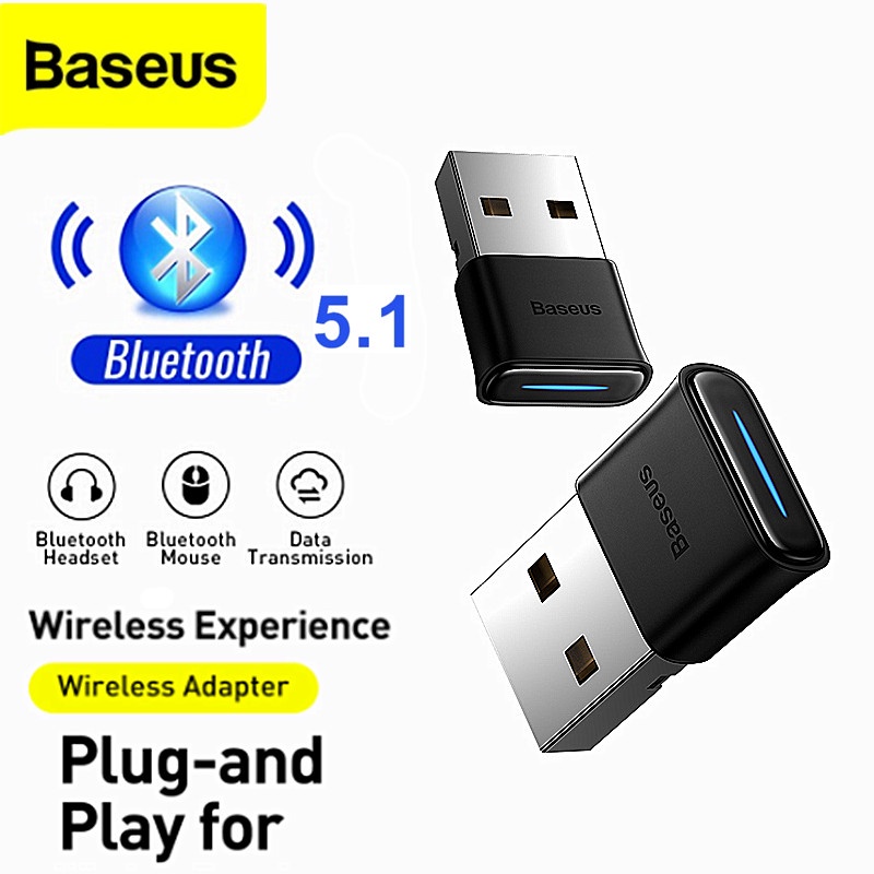 Baseus USB Bluetooth 5.1 Adapter Dongle Adaptador Wireless Receiver USB Transmitter for PC