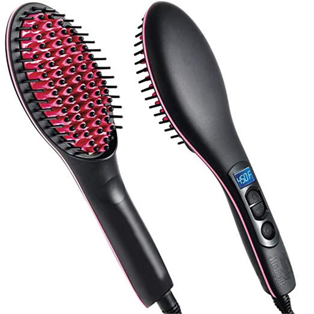 MP Straight Ceramic Straightening Brush Ultra Fast Heat Up, Compact ...