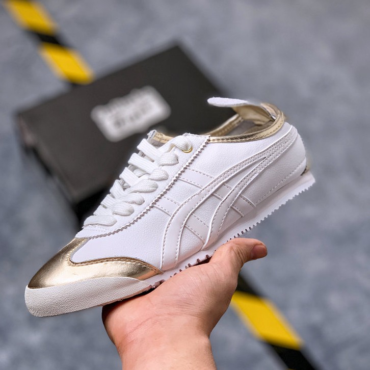 onitsuka white and gold