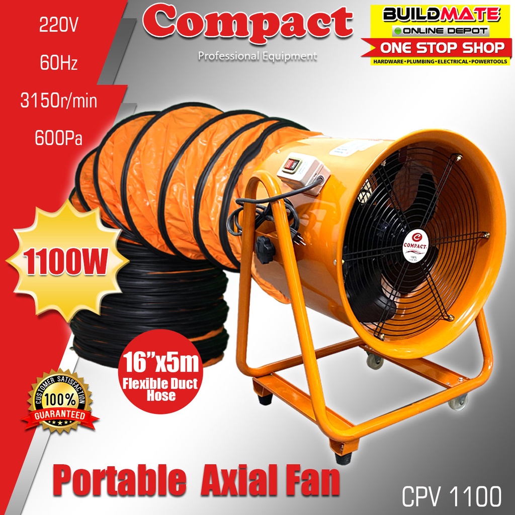 Compact Portable Axial Fan Industrial Air Blower Ventilator Cpv With M Hose