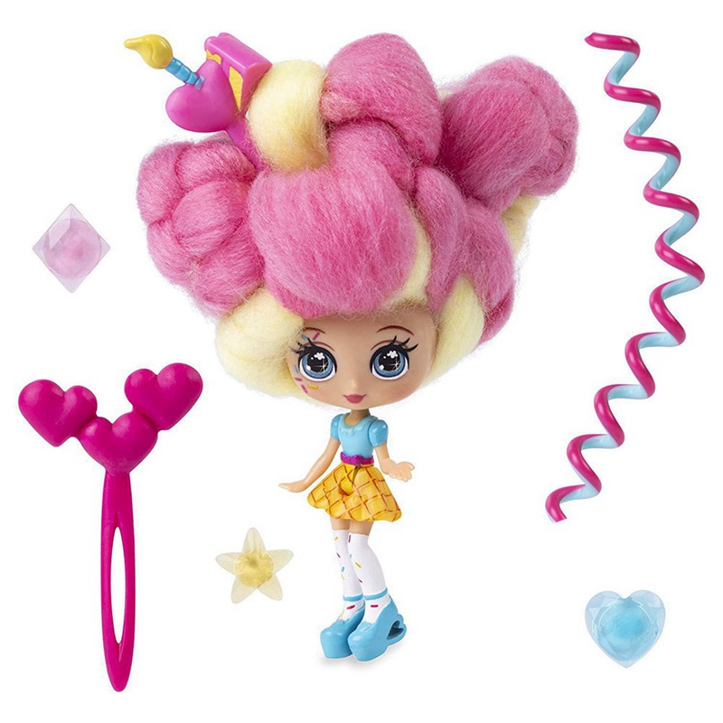 doll with cotton candy hair
