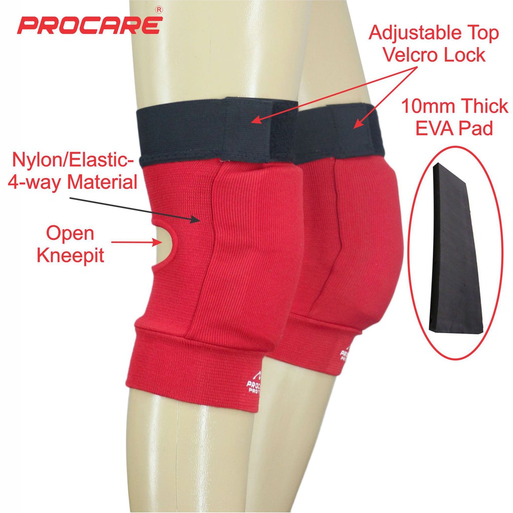 PROCARE 6002 Volleyball Knee Pad with Adjustable Top Tightener Hook