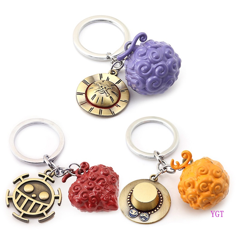 YGT One Piece Devil Fruit Keychain Luo Surgery Fruit Ace Burning Fruit ...