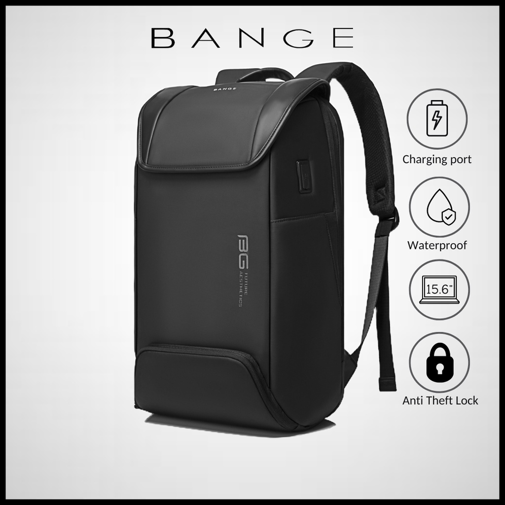 BG 7276 BANGE Anti Theft Laptop Backpack USB Charging Travel Bag Water ...