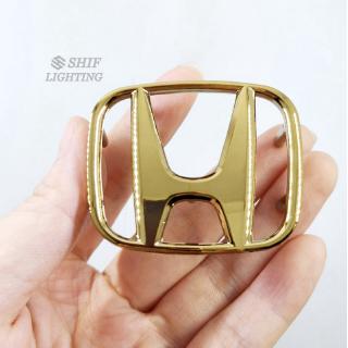 1 x ABS Gold Chrome H Steering Wheel Logo Emblem For HONDA Civic 