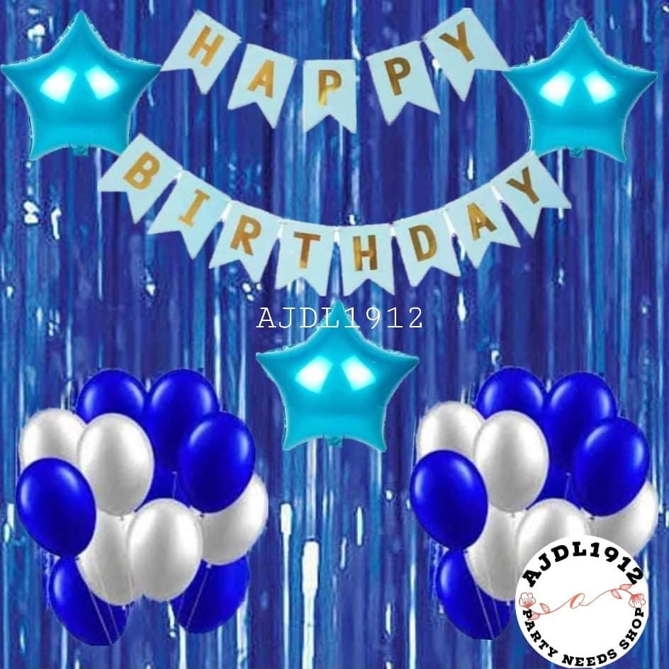 Birthday Set 83980 Blue Theme Party Decoration Shopee Philippines