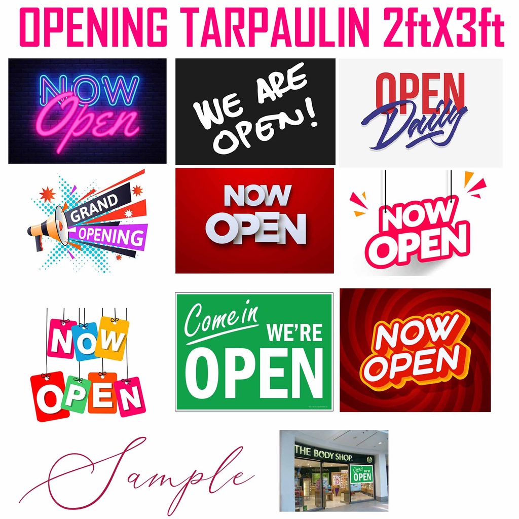 Now Open Tarp 2ftx3ft Open Now Tarp Come In We're Open Tarpaulin