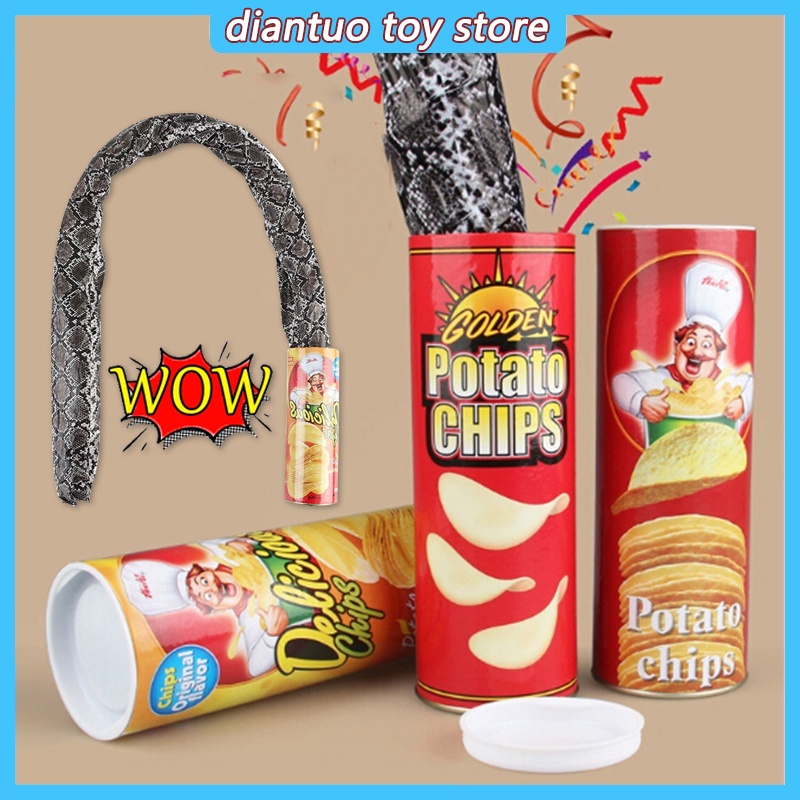 Prank Potato Chips Cans Snake Tricks Joke Scary Fries Play Fun Toys