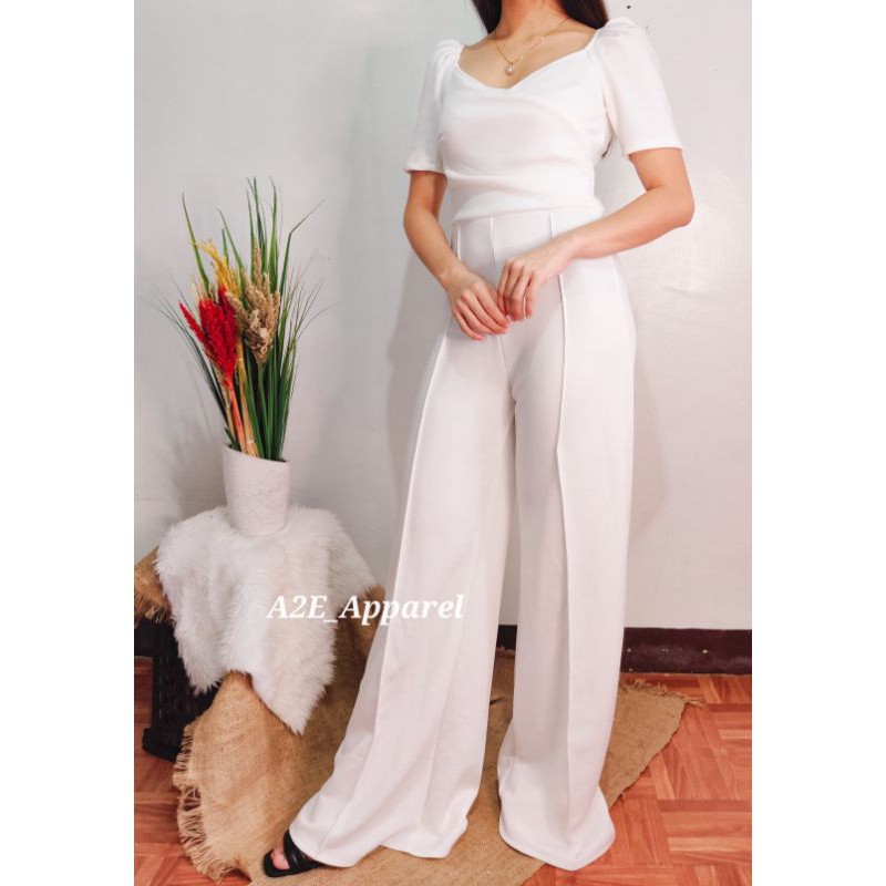 white maxi jumpsuit