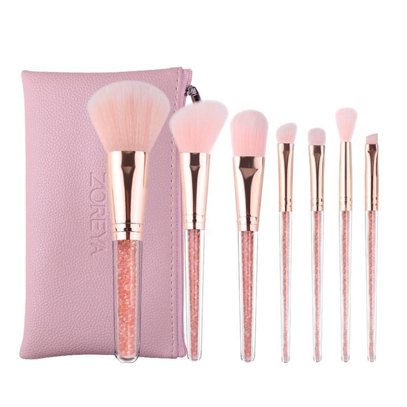 pink cosmetic brushes