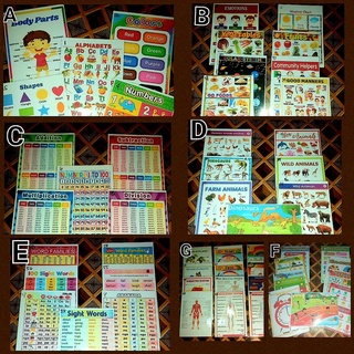 LOWEST PRICE❗BUNDLE DEAL❗LAMINATED EDUCATIONAL CHARTS A4 SIZE❗SET CHARTS for kids