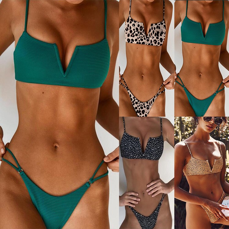 deep v push up bikini