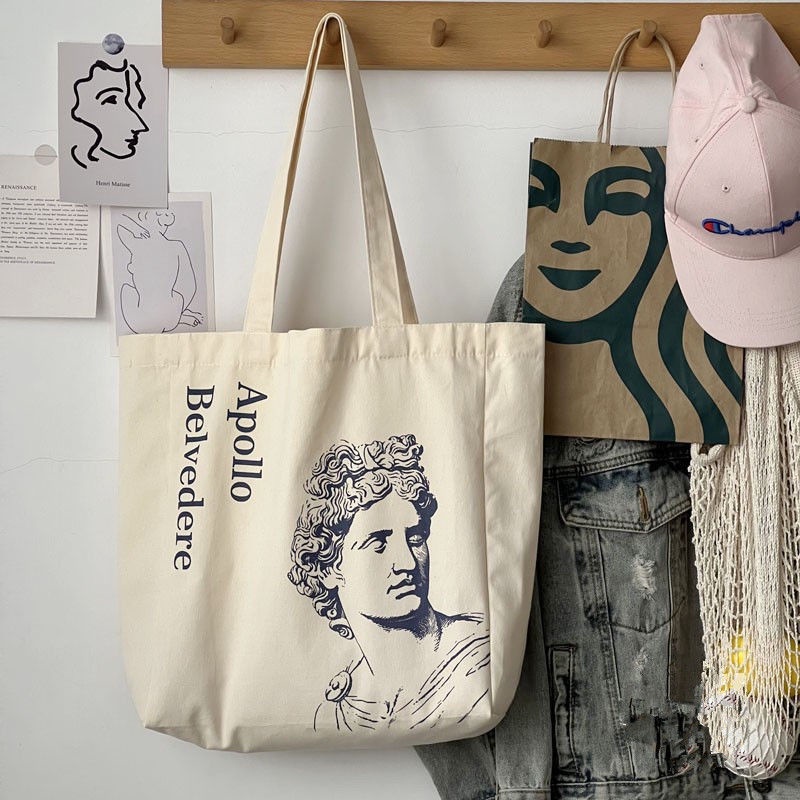 Canvas Tote Bag Female Ins Wild Student Class Bag Large Capacity