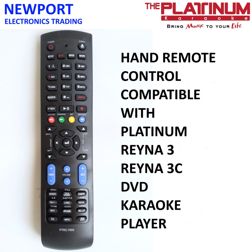 Platinum Hand Remote Control PTRC7000 Compatible with Platinum Reyna 3