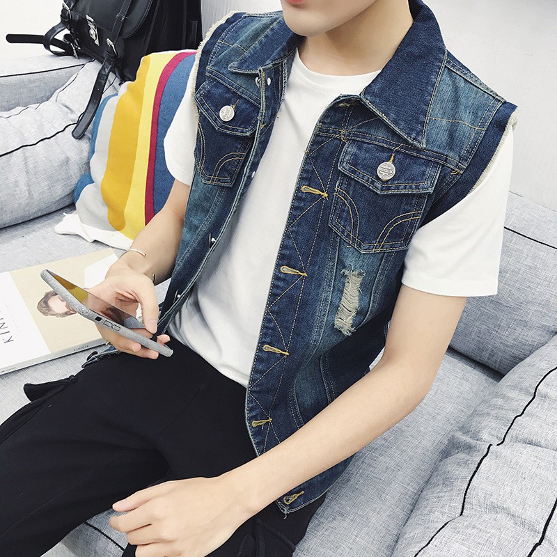 jeans jacket sleeveless