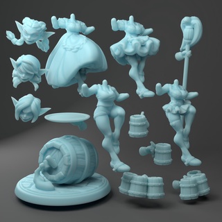 Goblin Bar Maid - 3D printed miniatures
