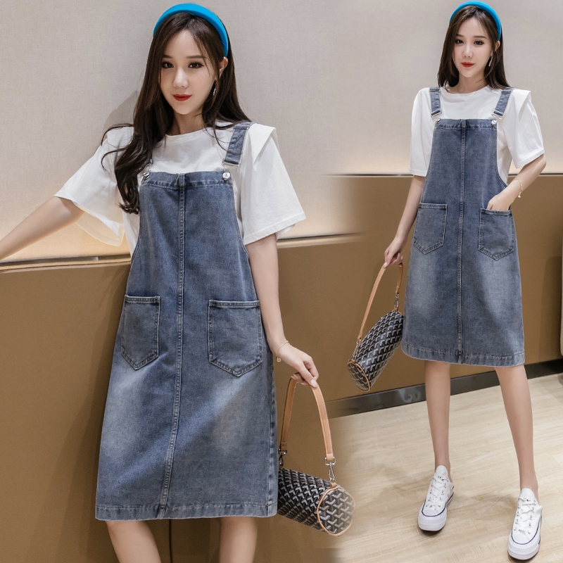 denim skirt suspenders