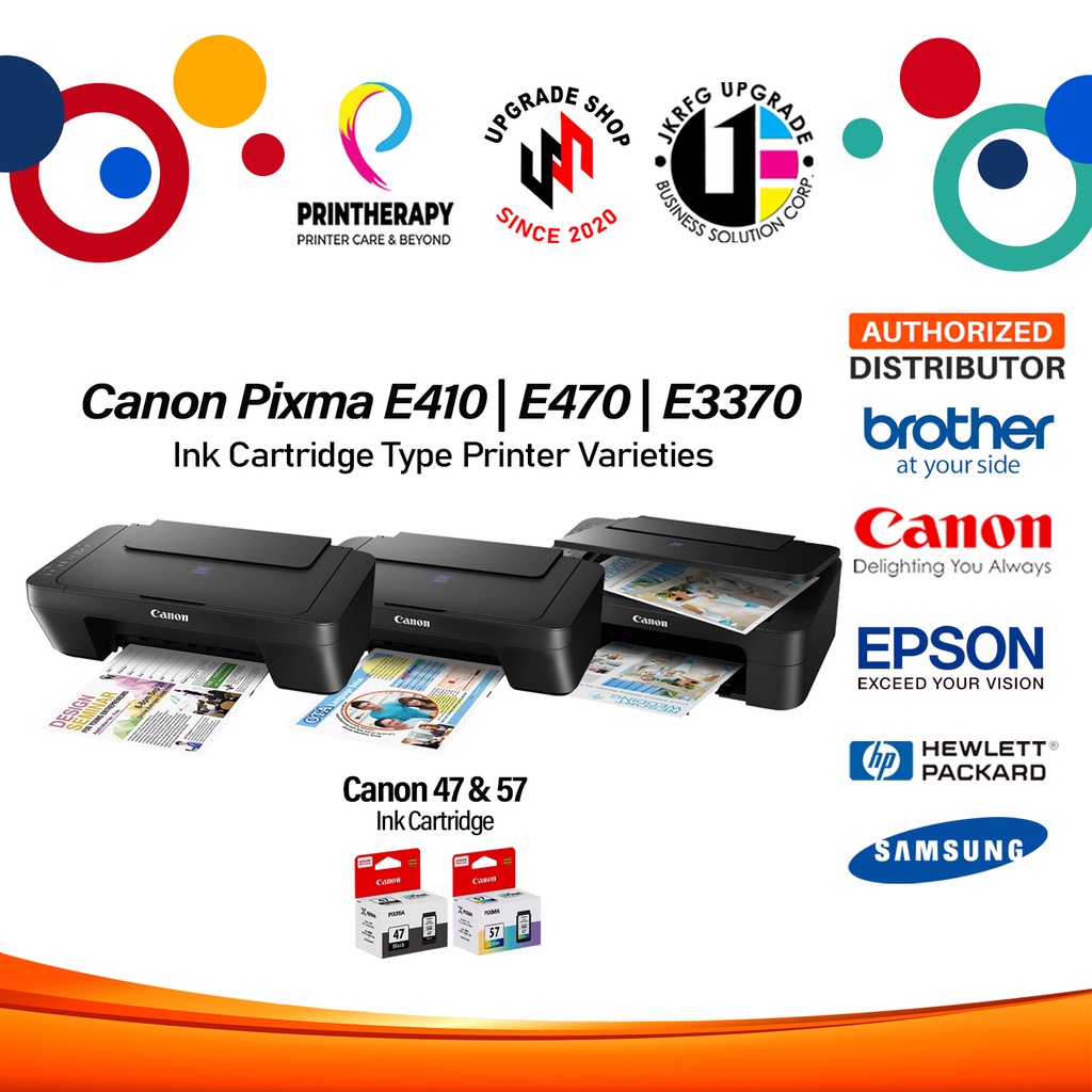 Canon Pixma E410 E470 E3370 Printers Ink Cartridge Varieties Shopee
