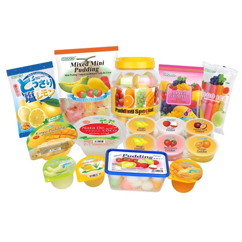 COCON Pudding, Jelly, Candy, Yogo Ice, Gummy, Snow Fall, Syrup