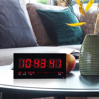 Luminous Digital Wall Clock W/ Calendar Temperature LED Display Living Room #6