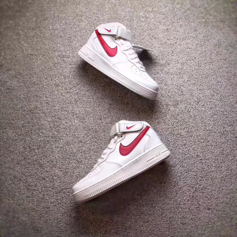 air force 1 red and white high top