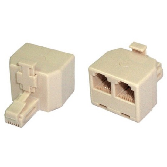 RJ11 6P4C 2 Way Outlet Telephone Jack Line Splitter Adapter | Shopee ...