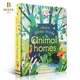 【Ready Stock】Peep Inside Animal Homes English 3D Flap Picture Books English Books for Children