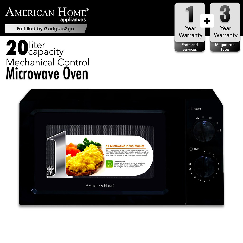 American Home 20L Mechanical Microwave Oven (Black) | Shopee Philippines