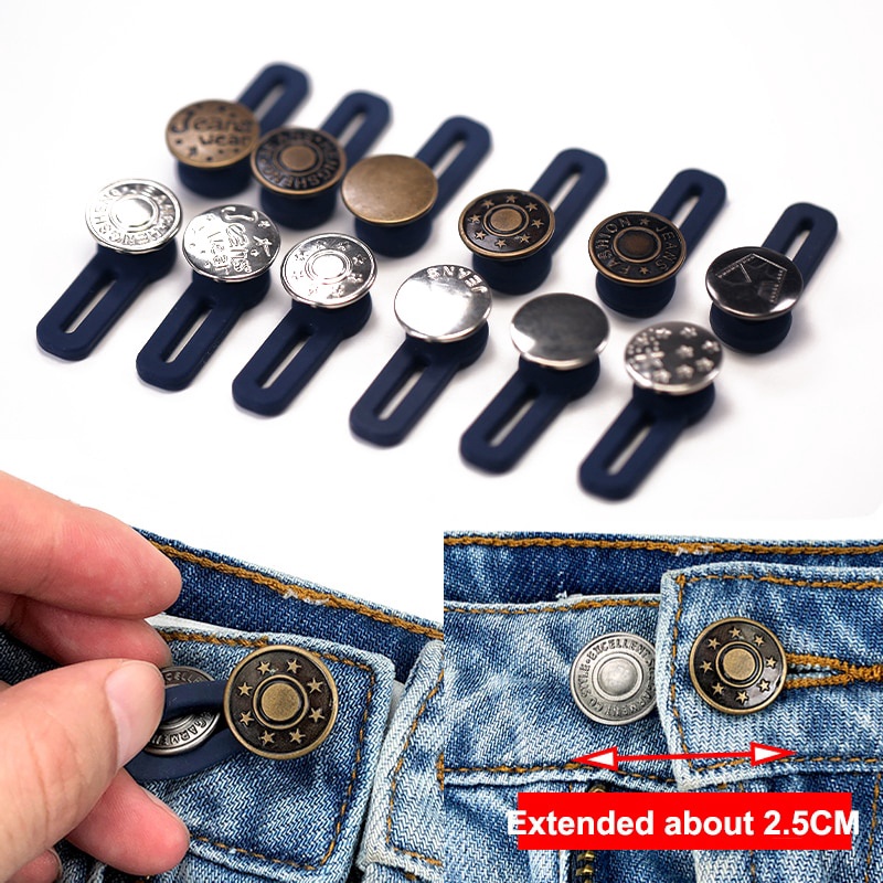 Multiple Styles Jeans Waist Extenders Button/ Elastic Adjustable Waist ...