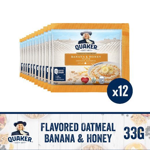 Quaker Flavored Oatmeal Banana & Honey 33g (Pack of 12) | Shopee ...