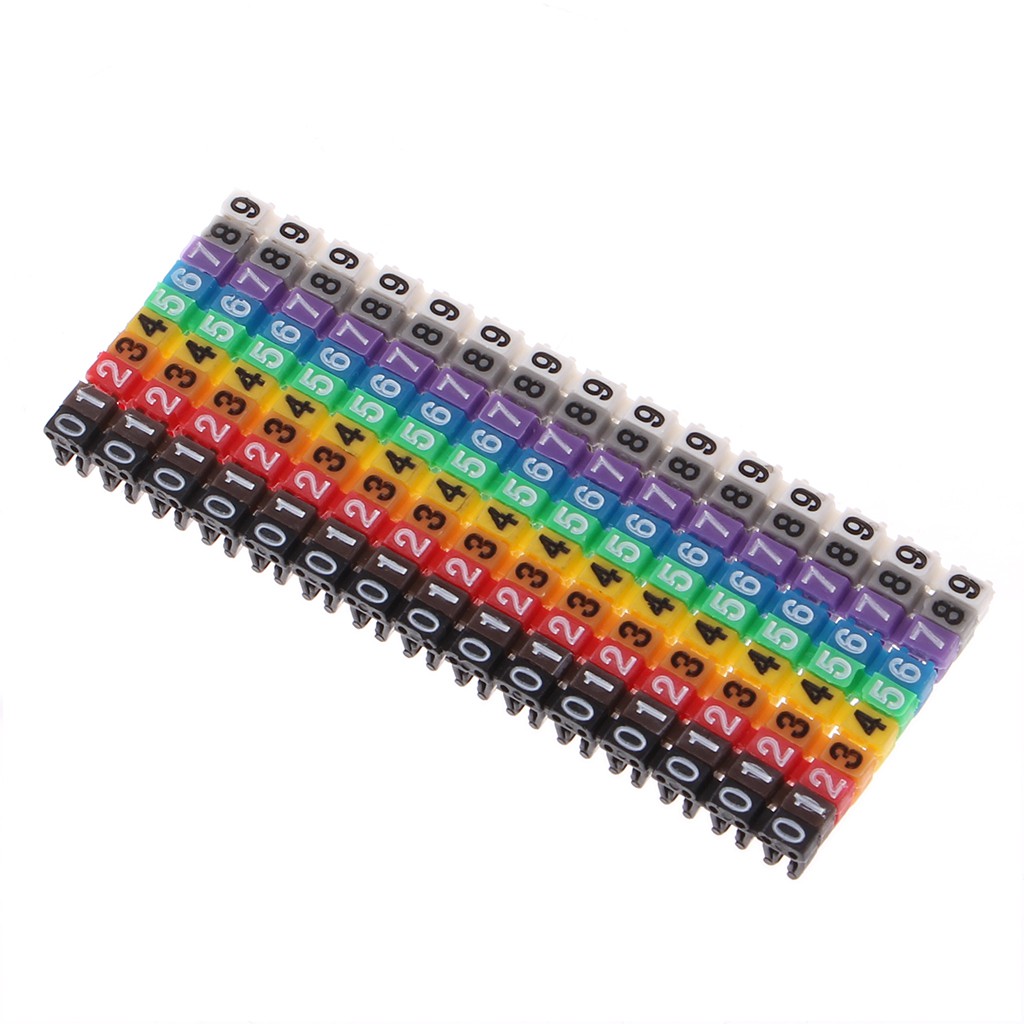 150 Pcs Cable Markers Colourful CType Marker Number Tag Label For 2