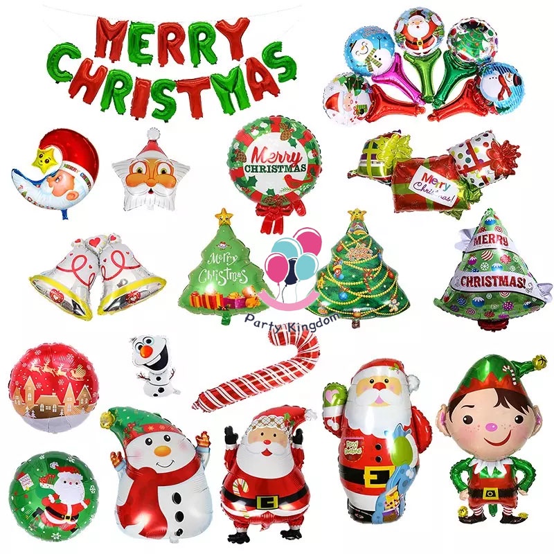 New 93pcs Set Merry Christmas Theme Balloon Party Backdrop Home Decoration Foil Santa Claus Snowman