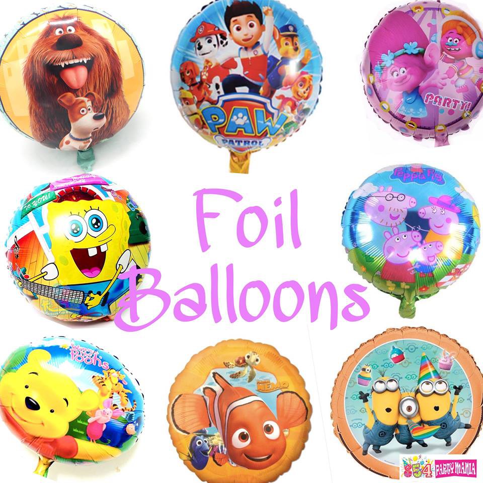 1pc Foil Balloons 18" Inch Round Character Balloons Birthday Party ...