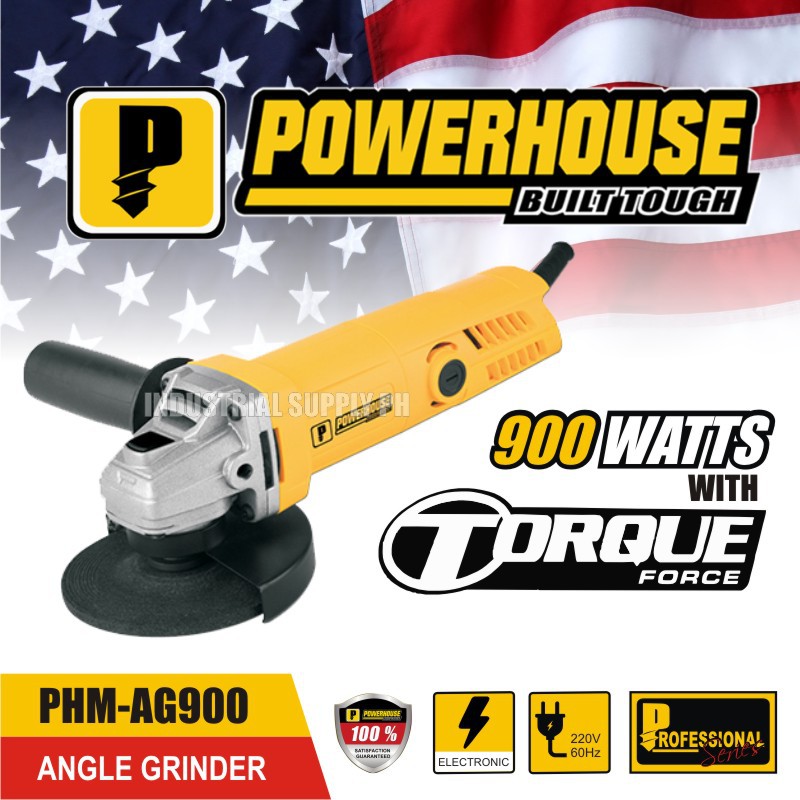 Powerhouse PHMAG900 Angle Grinder 4" (900 Watts) with Torque Force