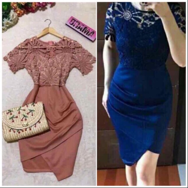 Korean 738 Lace Bodycon Dress Best Seller Summer Boho Dress Shopee Philippines