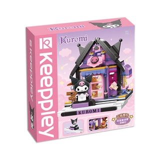 Keeppley Kuromi Sanrio Street View Kuromi Assembled Building Blocks Hellokitty Toy Model Girl Gift