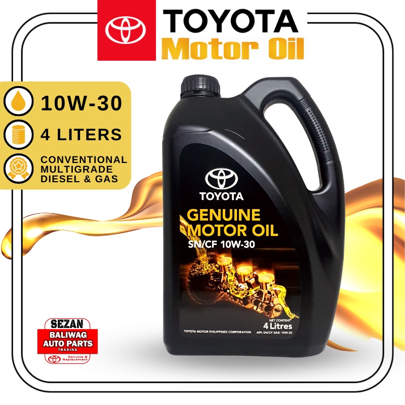 10W-30 DIESEL AND GASOLINE ENGINE OIL 4 LITERS ORIGINAL TOYOTA MOTOR ...