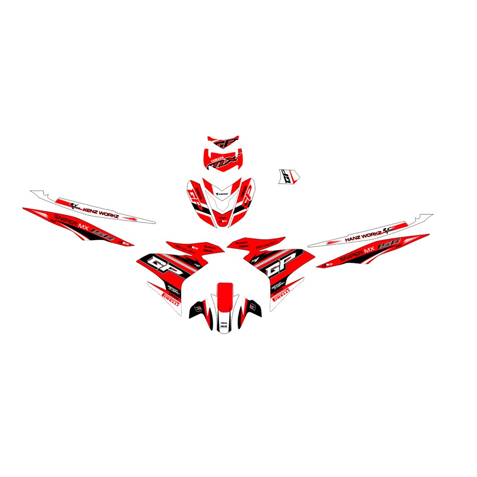 Decals Sticker Motorcycle Decals For Sniper 150 035 Motogp Red 1 Shopee Philippines
