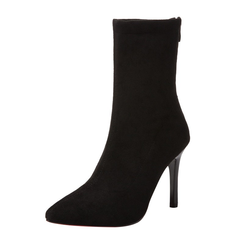 black pointed shoe boots