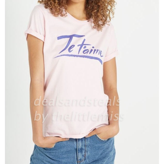 COD Tbar x Cotton On Pink Je T'aime Top (XS) Shopee Philippines