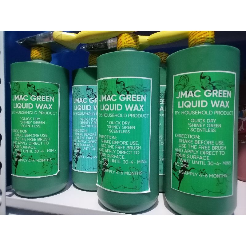 JMAC Green Liquid Wax 1LITER /1000ml with FREE Brush Shopee Philippines
