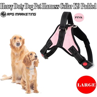 （hot）Nylon Heavy Duty Dog Pet Harness Collar K9 Padded Large Medium Small Leash vest