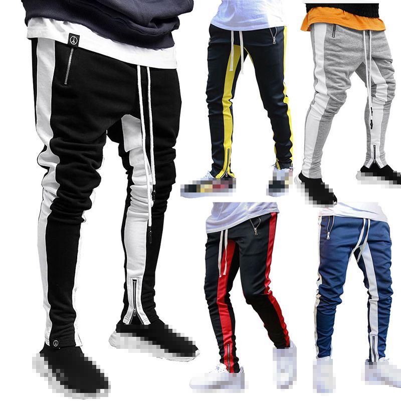 men's track jeans with stripe
