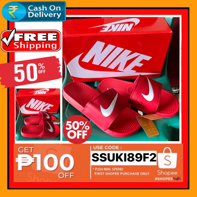 buy nike slippers at 50 off