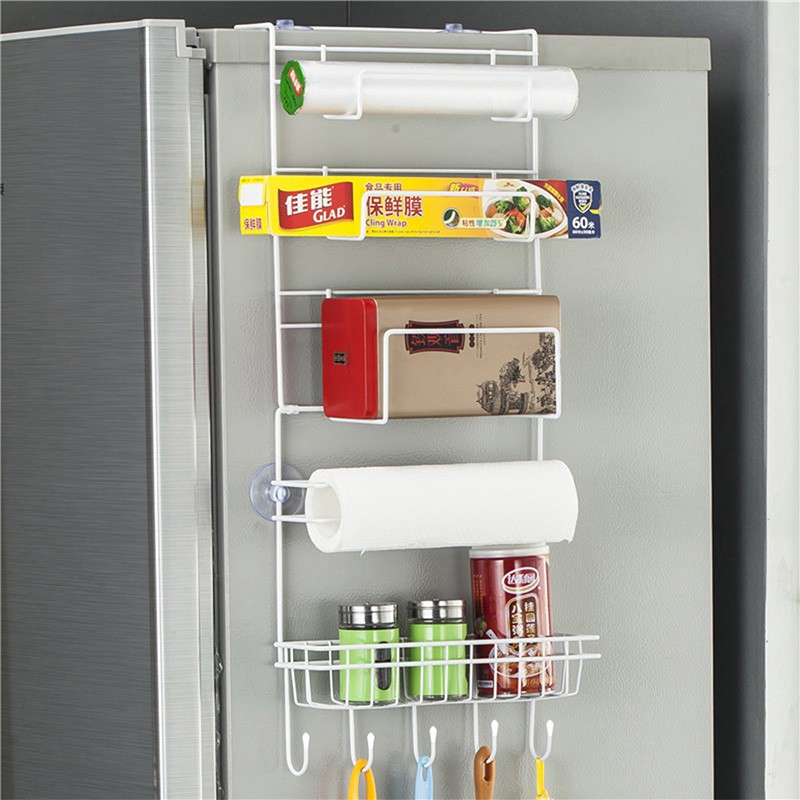 CloverLucky Refrigerator Rack Side Shelf Sidewall Holder Multifunctional Kitchen Supplies Organizer Household Multi-Layer Fridge Storage 